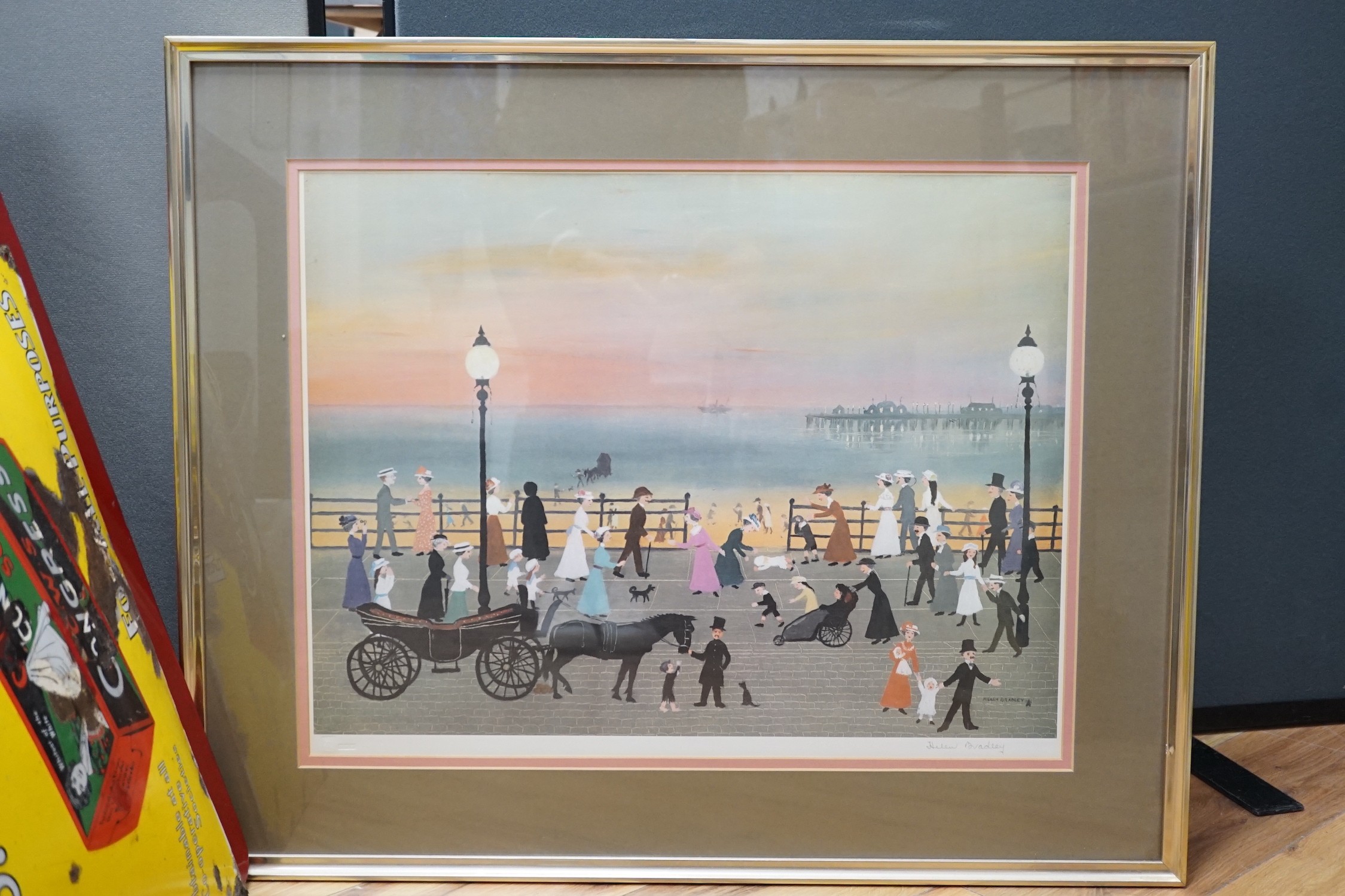 Helen Bradley (1900-1979), limited edition print, 'Evening on the promenade, Blackpool Sands, signed in pencil, 45 x 60cm
